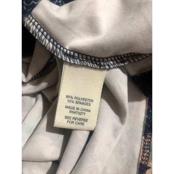 Mudd Dress Womens Size Large Navy Floral Deep Cut Double V-Neck Ladder Soft NEW - Picture 6 of 8